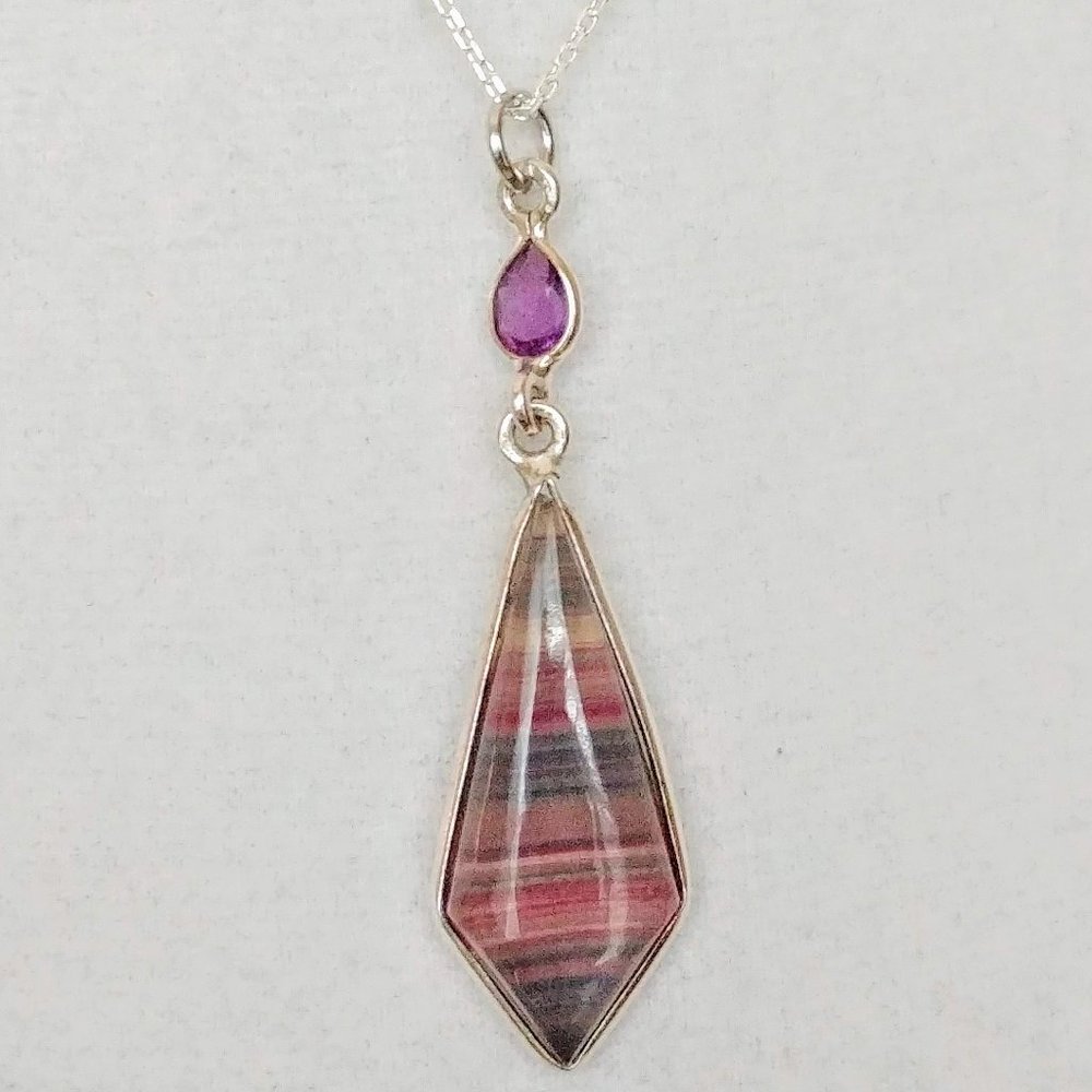 Fluorite & Amethyst Pendent